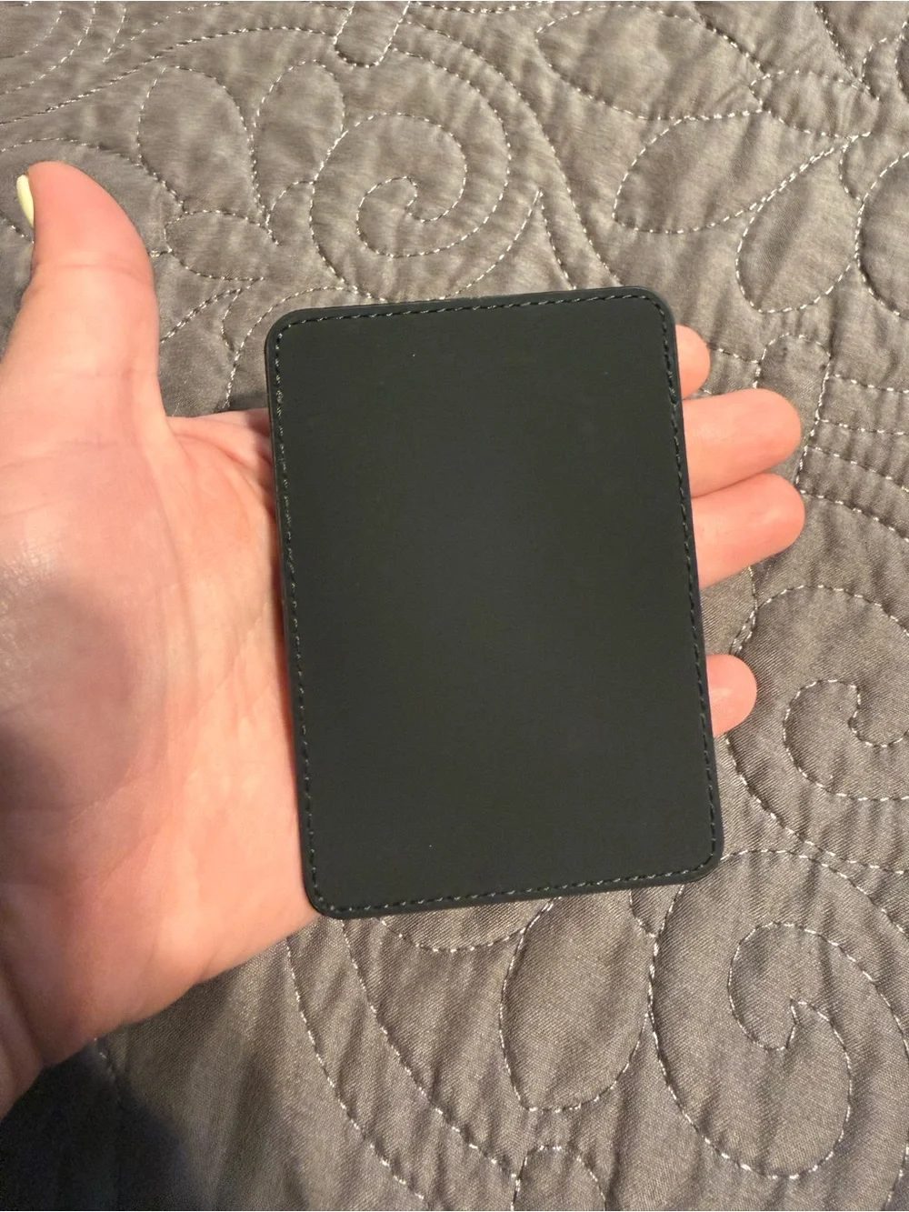 Slim Black Wallet Phone Card Holder with Magnetic Clip